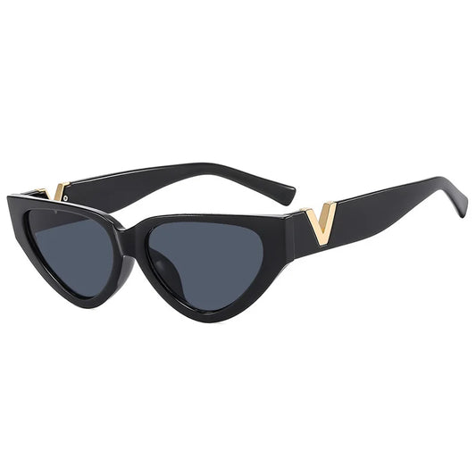Luxury Vintage Cat Eye Sunglasses for Women - 2025 Fashion V Brand Designer Eyewear with UV400 Protection