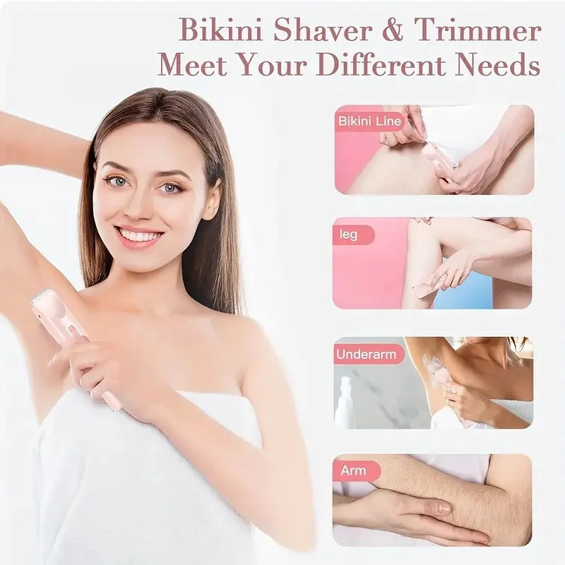 2-In-1 Dual Head Women's Electric Shaver, Electric Hair Clipper, Electric Trimmer.
