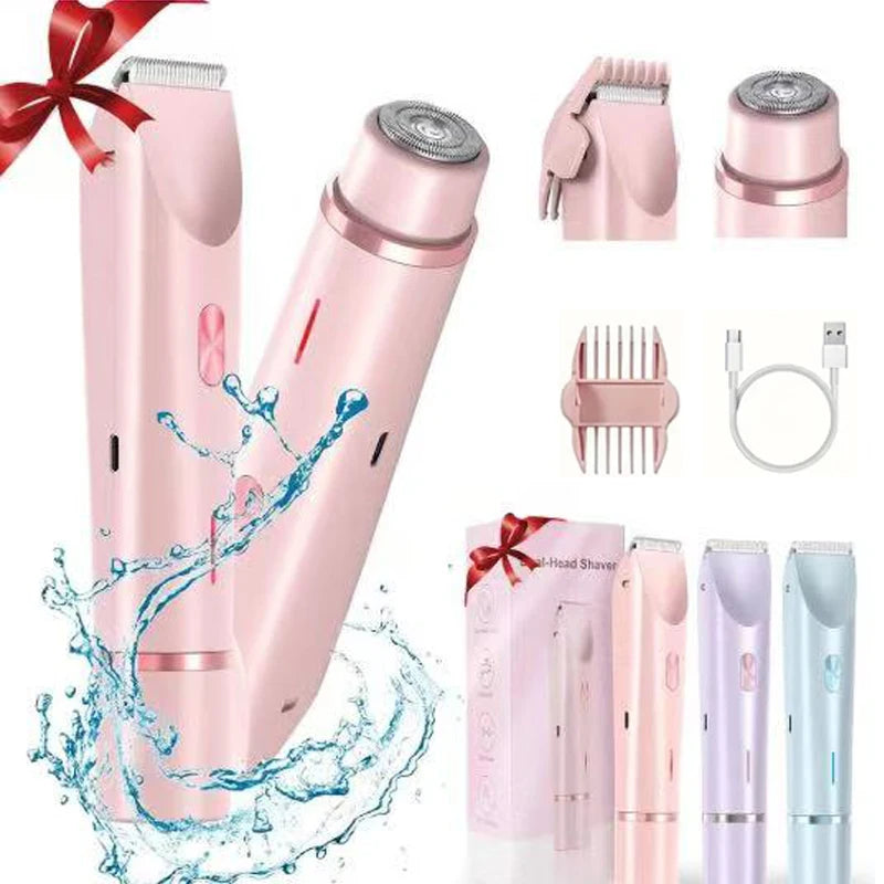 2-In-1 Dual Head Women's Electric Shaver, Electric Hair Clipper, Electric Trimmer.