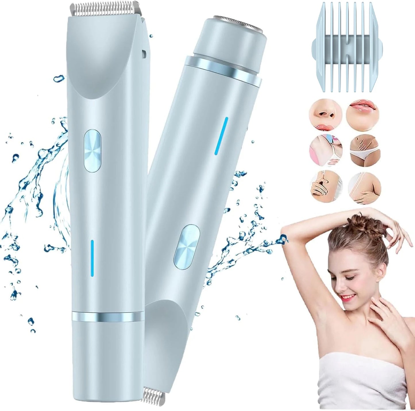 2-In-1 Dual Head Women's Electric Shaver, Electric Hair Clipper, Electric Trimmer.