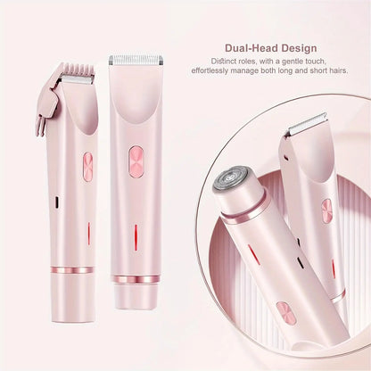 2-In-1 Dual Head Women's Electric Shaver, Electric Hair Clipper, Electric Trimmer.